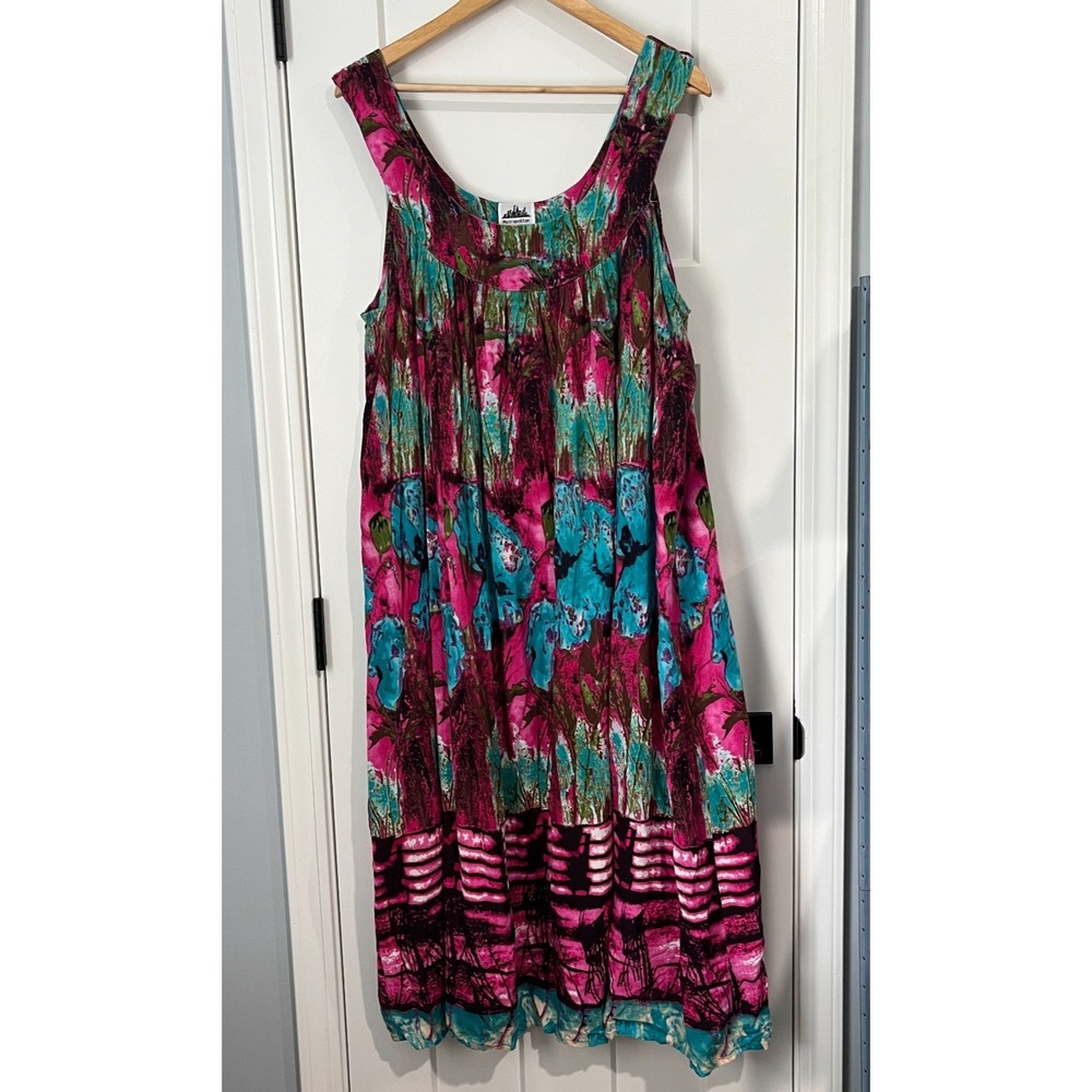 Metropolitan Sleeveless Dress Size 2X Abstract Colorful Beach Coverup